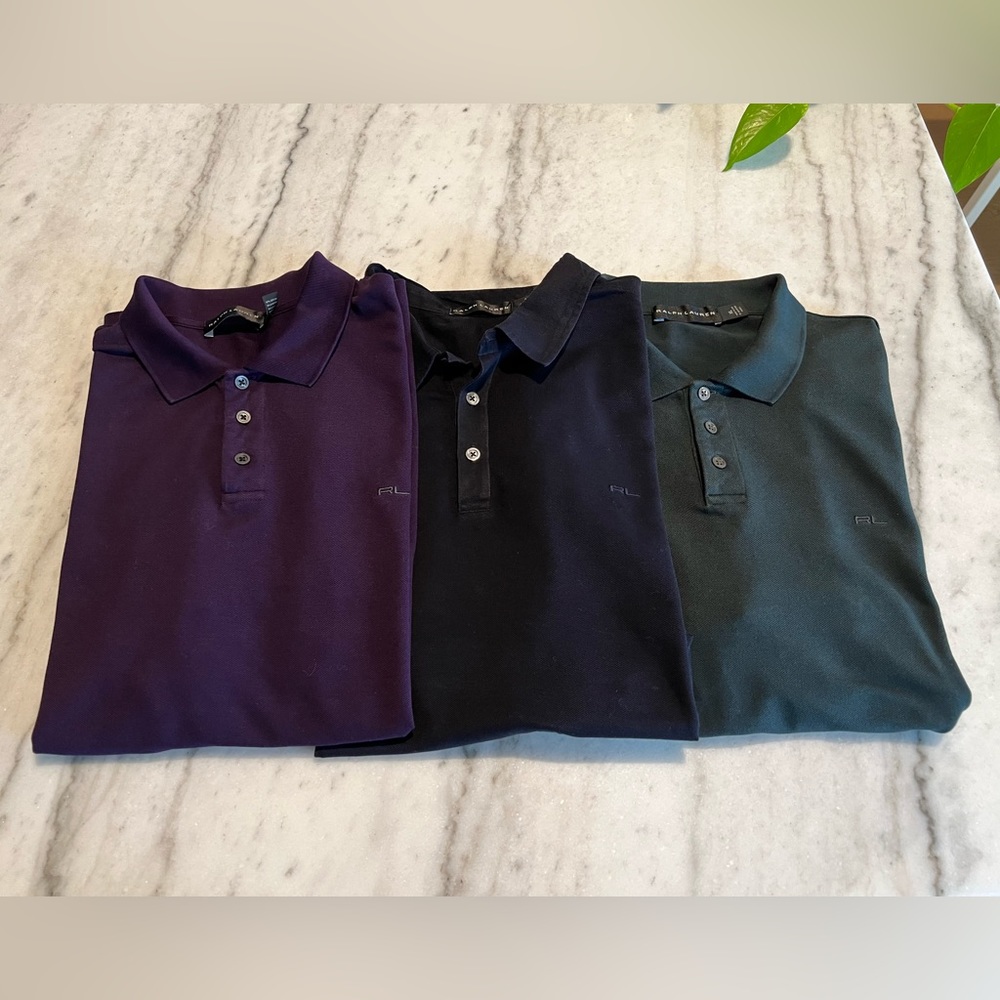 Lot of 3 Ralph Lauren Polos ~ Black Label ~ Mens: XL